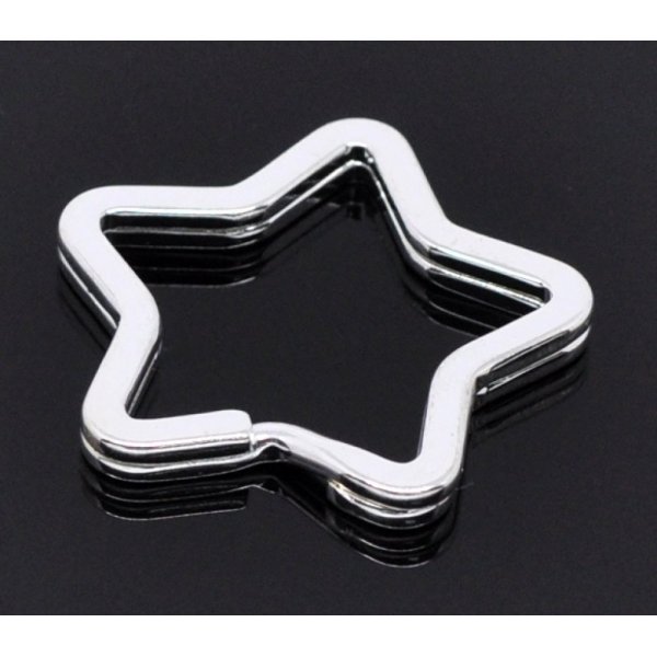 Key ring star shape 34 x 33 mm