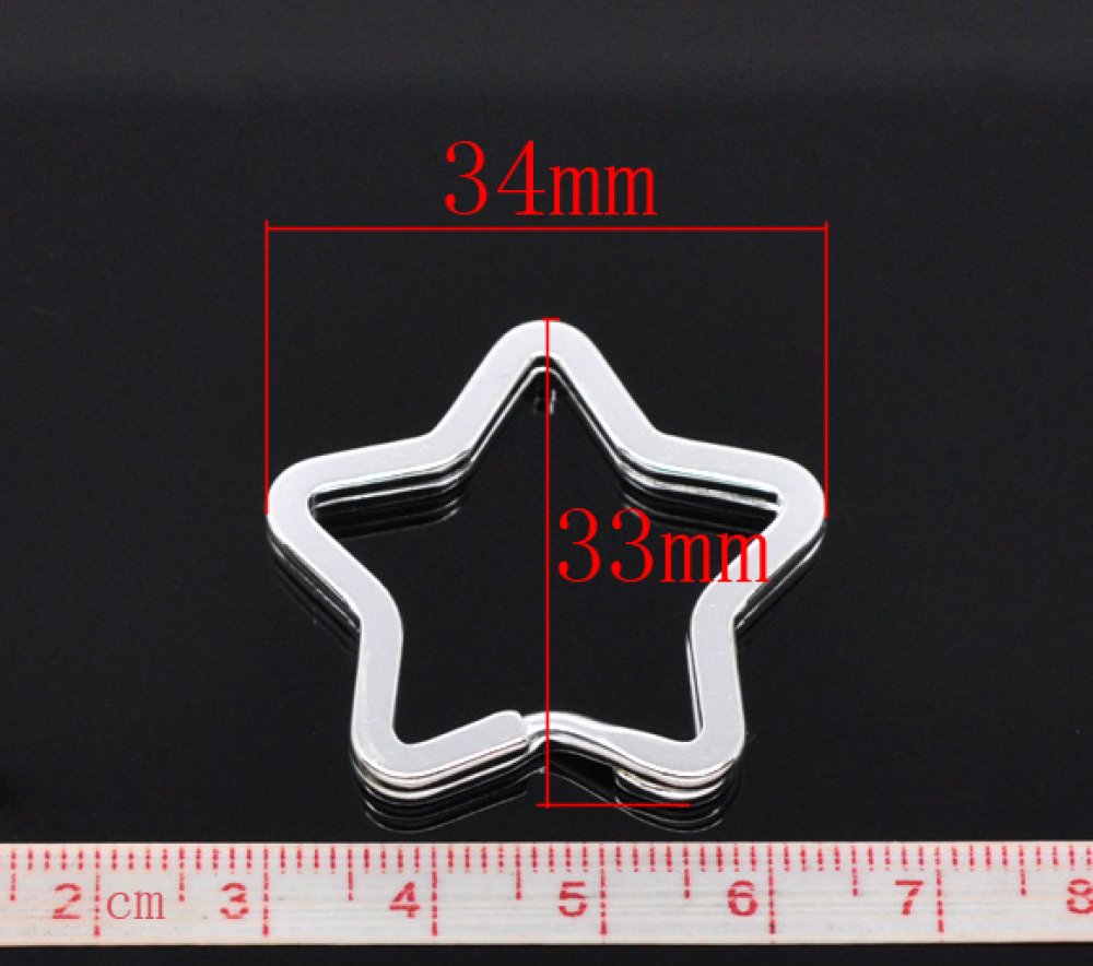 Key ring star shape 34 x 33 mm