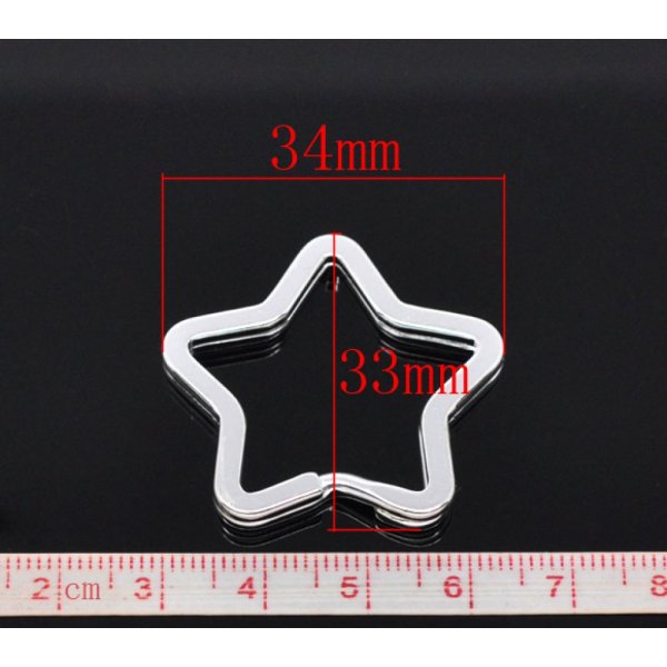 Key ring star shape 34 x 33 mm