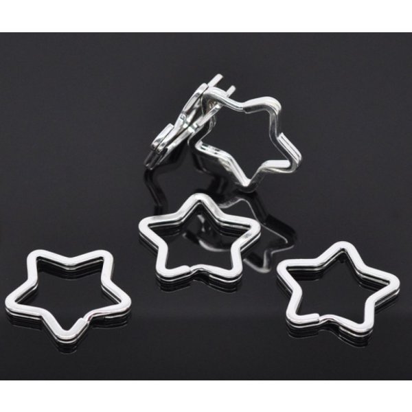Key ring star shape 34 x 33 mm