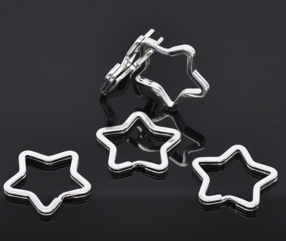 Key ring star shape 34 x 33 mm