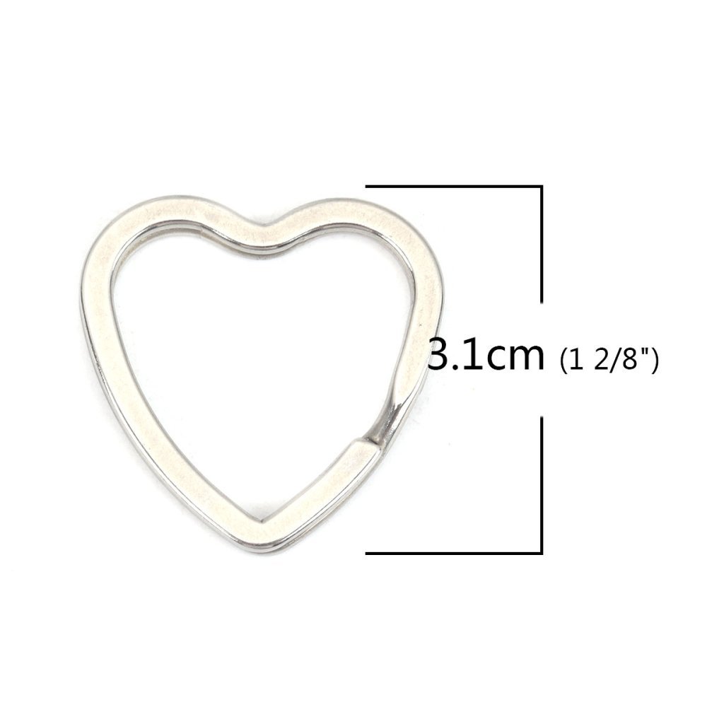 Heart-shaped key ring Stainless steel 31 x 31 mm