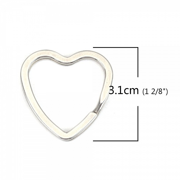 Heart-shaped key ring Stainless steel 31 x 31 mm
