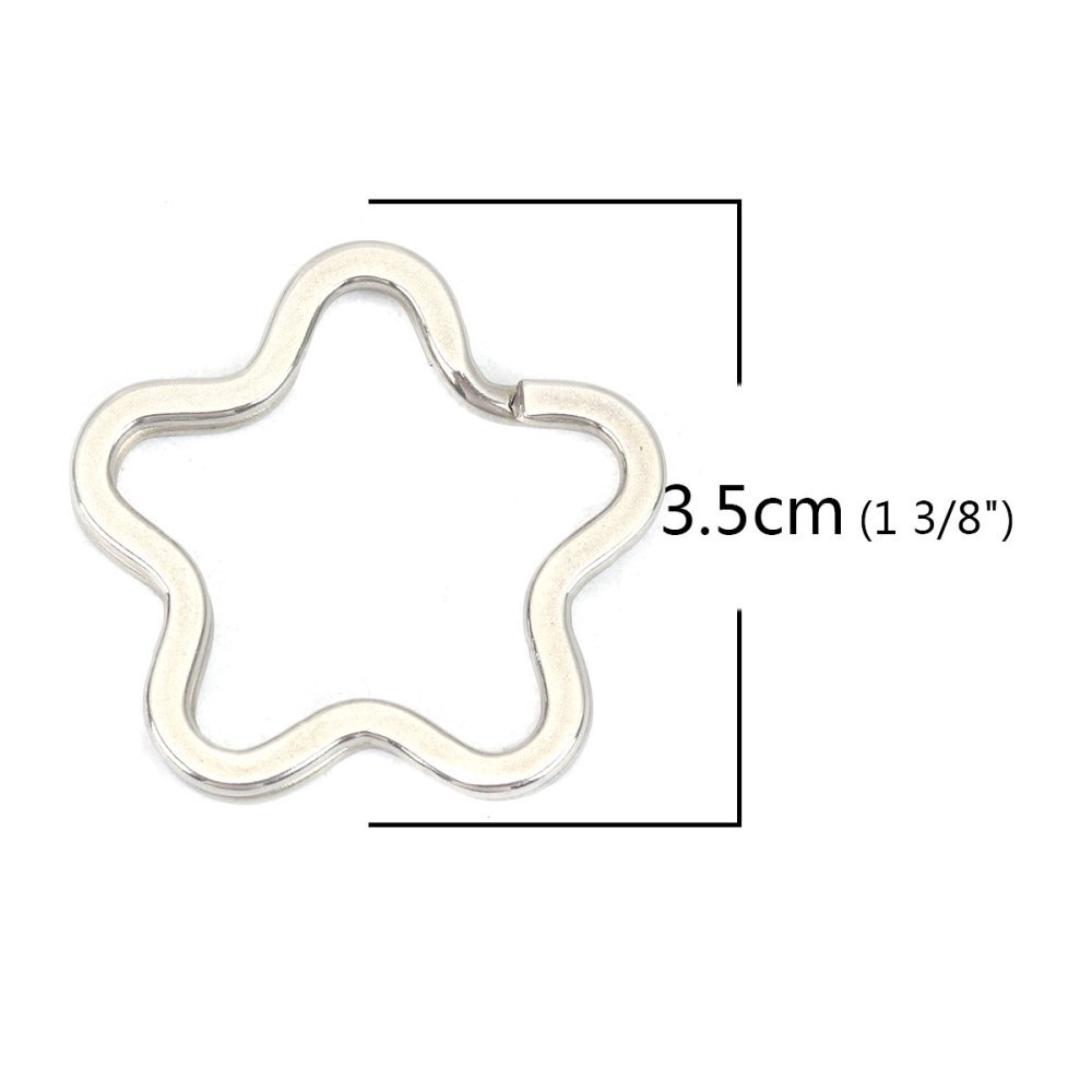 Flower-shaped key ring Stainless steel 34 x 35 mm