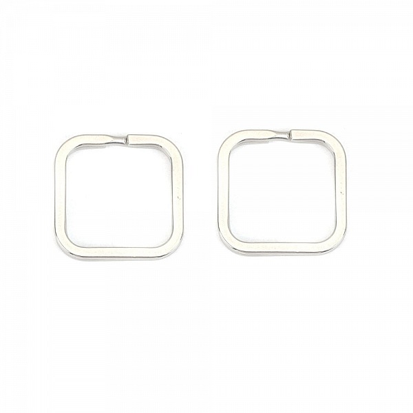 Key ring square shape Stainless steel 30 x 30 mm