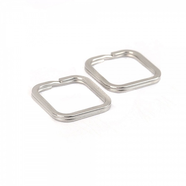 Key ring square shape Stainless steel 30 x 30 mm