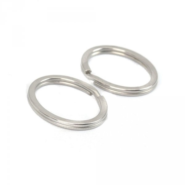 Key ring oval shape Stainless steel 37 x 29 mm