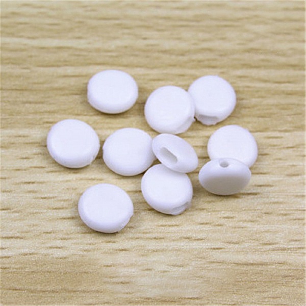 Elastic fastener buckle White Rubber Pebble N&deg;02 x 100 pieces