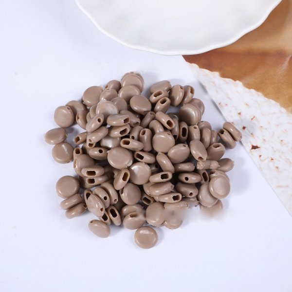 Elastic fastener buckle Buckle in Dark Brown Rubber N&deg;02 x 10 pieces