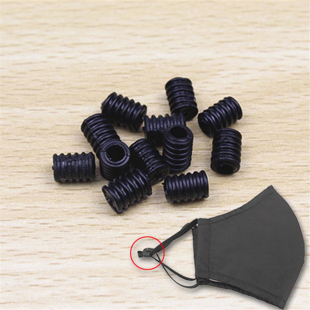 Adjustable Mask Rope Loop Elastic Tie Black x 10 pieces