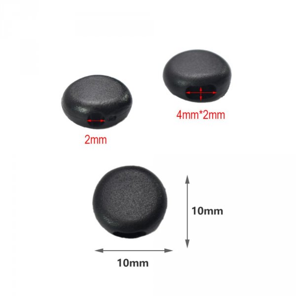 Elastic fastener buckle Black Rubber Pebble N&deg;02 x 10 pieces