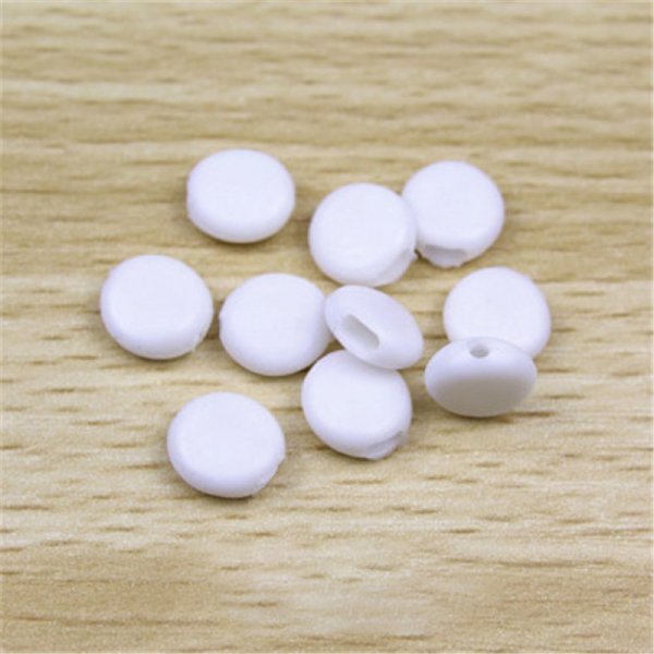 Elastic fastener buckle White Rubber Pebble N&deg;02 x 10 pieces