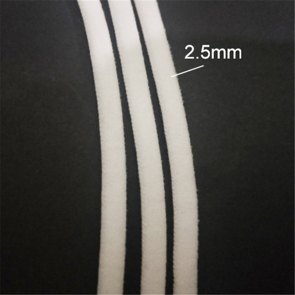 Per meter Elastic mask Polyester round 2.5 mm White