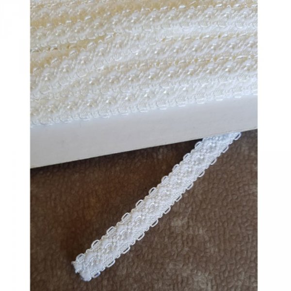 By the meter Fancy white elastic 11 mm.