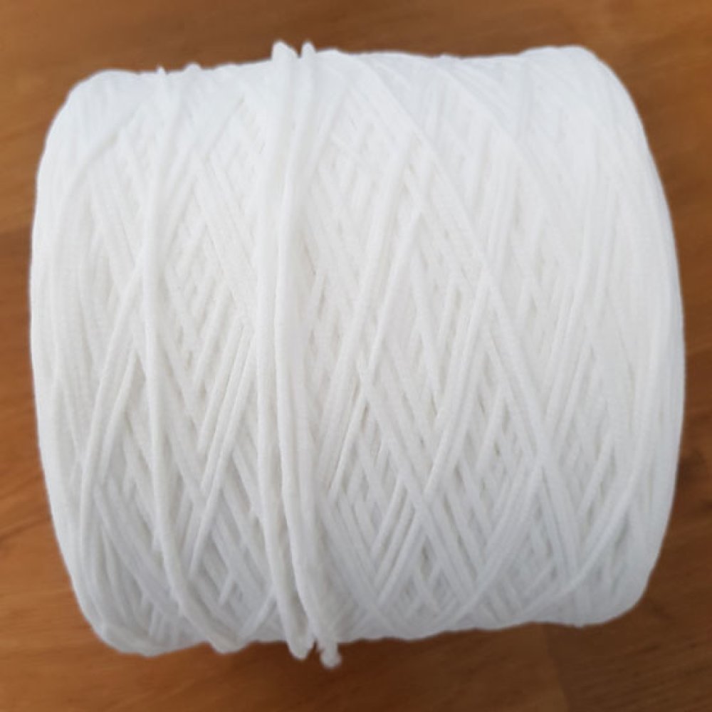 Per meter Elastic mask Polyester round 2.2 mm White