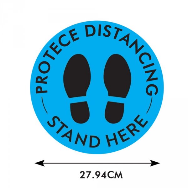 Black and Blue Social Distancing Floor Stickers