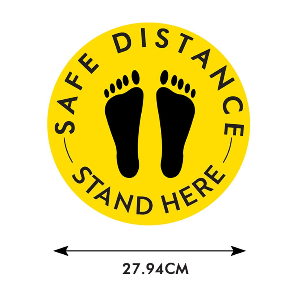 Black and Yellow Social Distancing Floor Stickers
