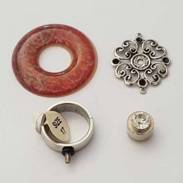 Bague Vis Modulable interchangeable acier inoxydable taille 17 anneau &eacute;pais