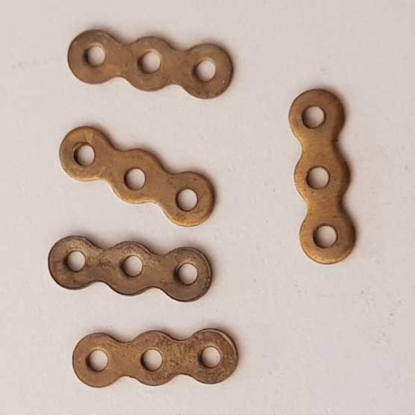 Barre Bronze Entretoise S&eacute;parateur perle, multi rangs 3 trous N&deg;01