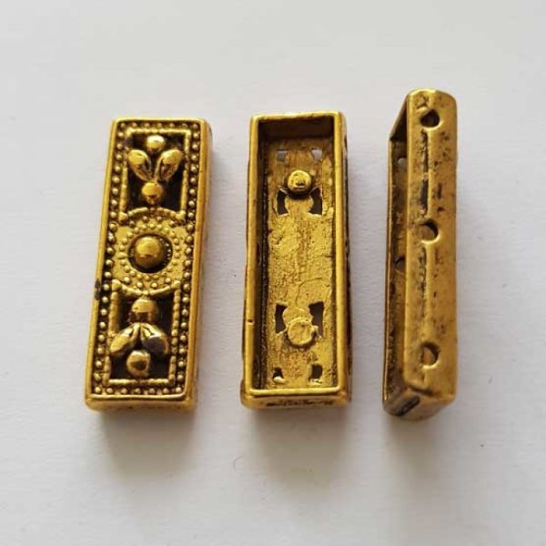 Barre Dor&eacute; Entretoise S&eacute;parateur perle, multi rangs 3 trous N&deg;06