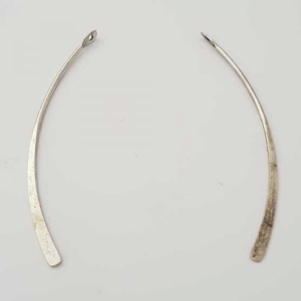 Bar Curved Metal Rod Silver 1 ring N&deg;01 Silver