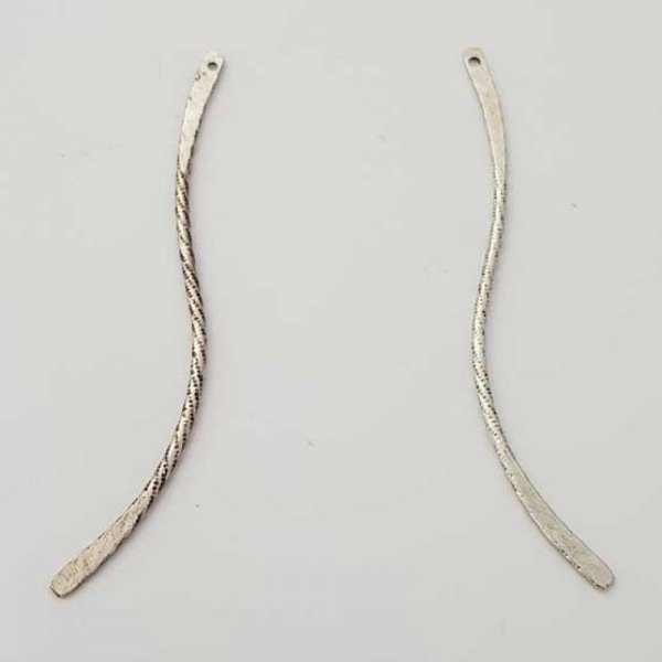 Bar Curved Metal Rod Silver 1 ring N&deg;02 Silver