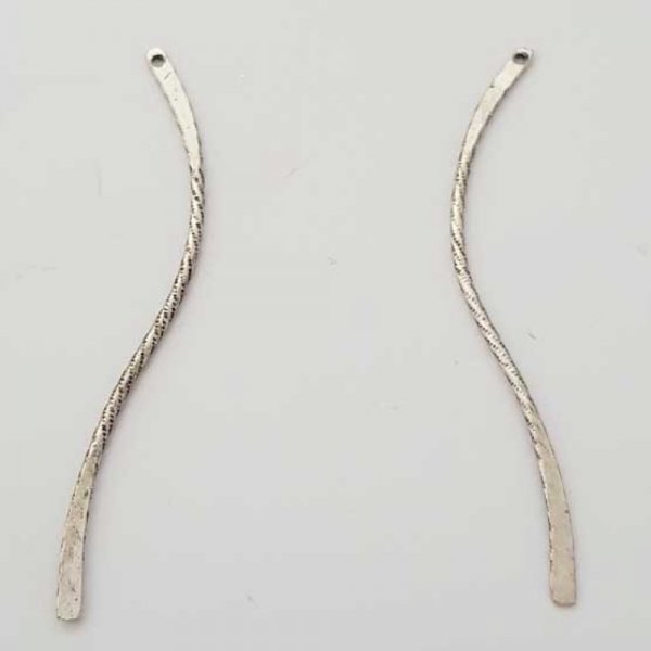 Bar Curved Metal Rod Silver 1 ring N&deg;03 Silver