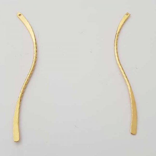 Bar Curved Metal Rod Silvered 1 ring N&deg;03 Gold