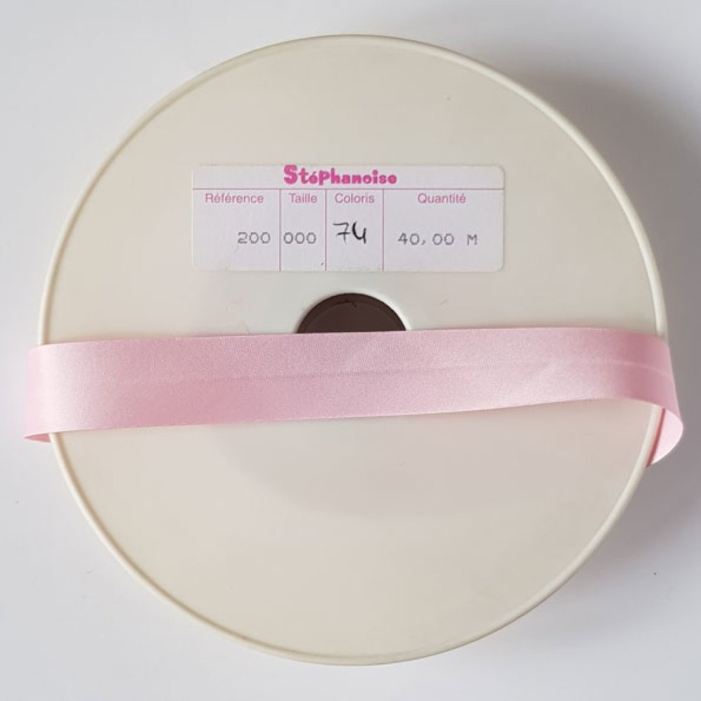 Bias Plain All Textile Satin 1 Meter collar 74 Light Pink