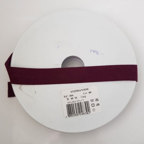 All textile plain bias 1 Meter collar 89 Dark Mauve