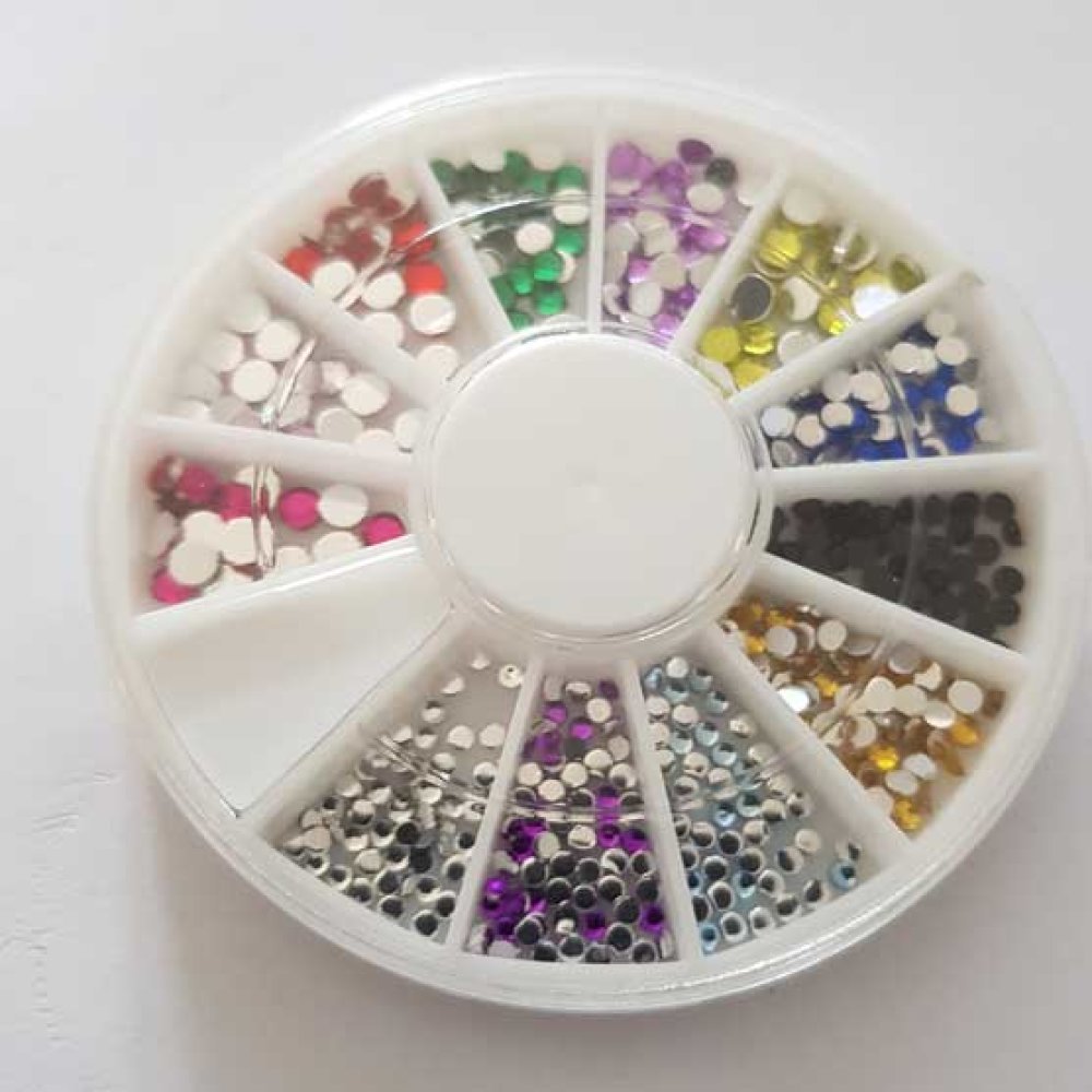 Boite De Strass Multi-couleur Rond Ongles Nail Art