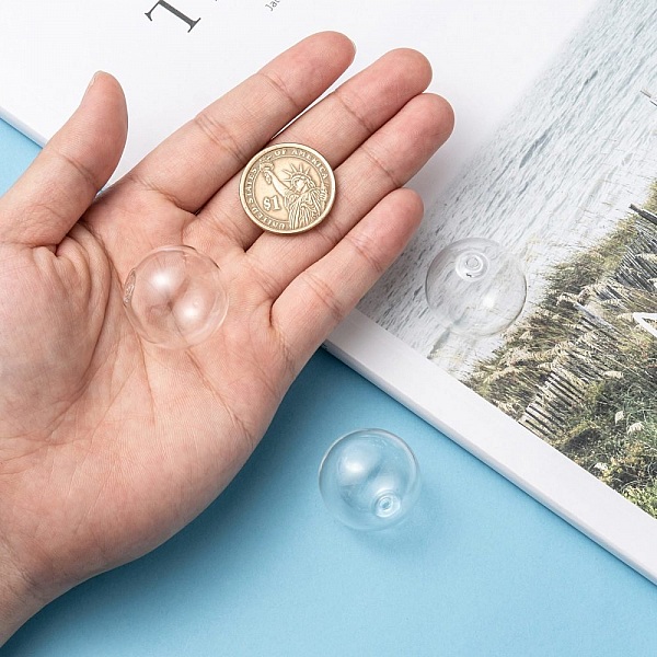 Boules en verre ronde de 28mm 10 pi&egrave;ces