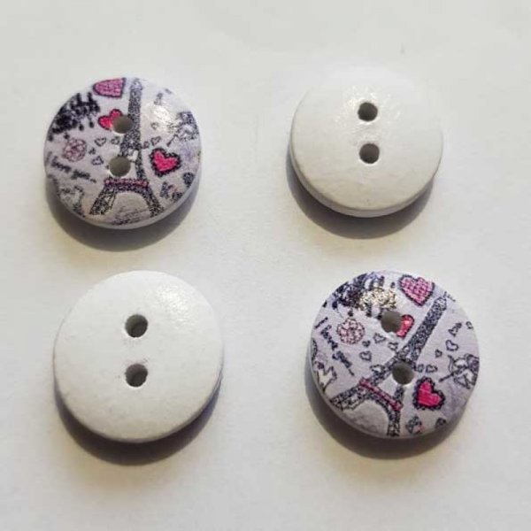 Bouton 15 mm rond fantaisie - 15-19