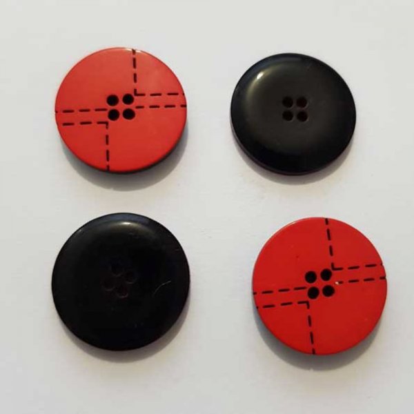 Bouton Rond 18 mm Rouge N&deg;001