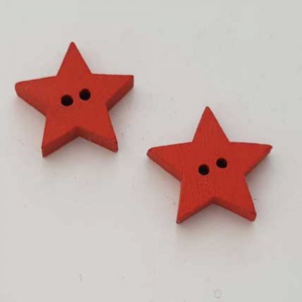 Bouton bois Etoile Orange N&deg;02-01