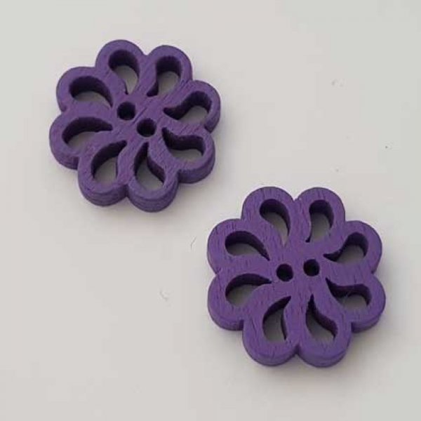Bouton bois Fleur Violet N&deg;01-01