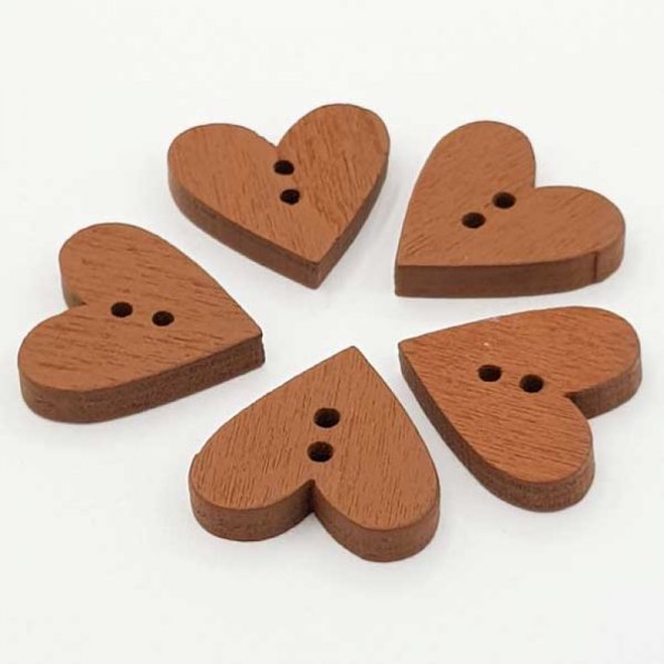 Brown heart button N&deg;01-02