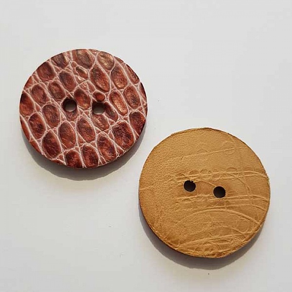 Bouton cuir vintage Rond 44 mm N&deg;02