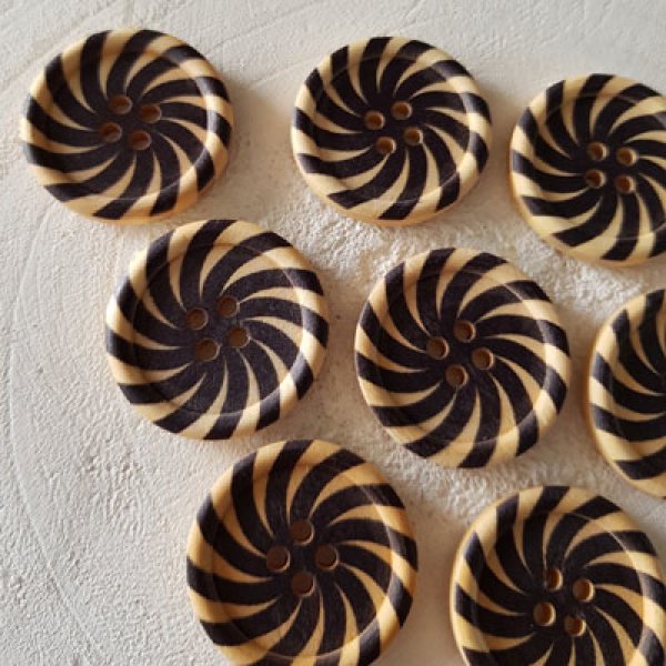 Wooden knob flowers 30 mm N&deg;16 x 10 pieces