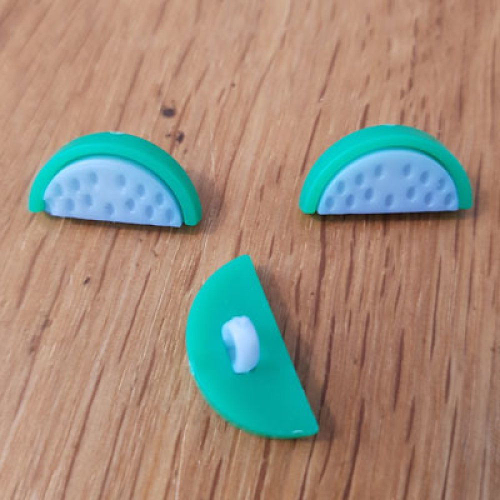 Button fancy pattern for children watermelon No. 01 light blue