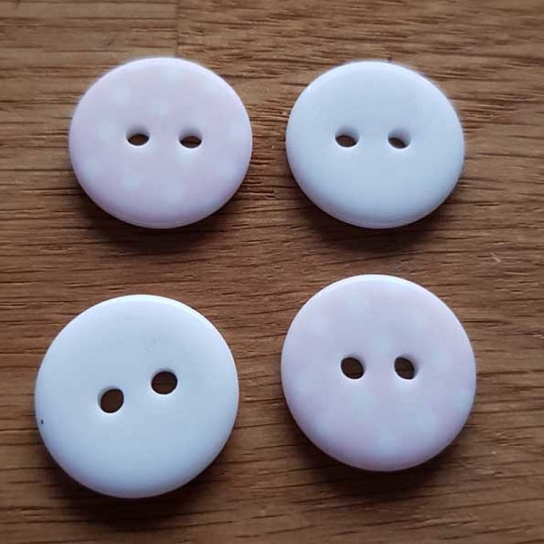 Bouton fantaisie &agrave; pois 22 mm Rose