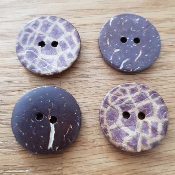 Boutons 22mm &agrave; deux trous ronds en noix de coco N&deg;30
