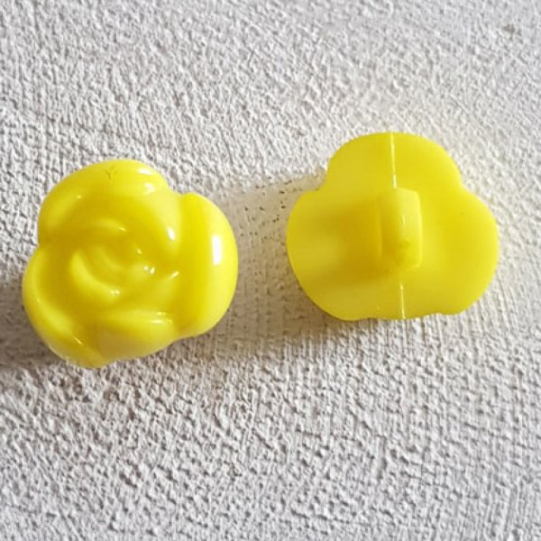 Fancy buttons, children, babies Flower pattern N&deg;01-12 Yellow 02