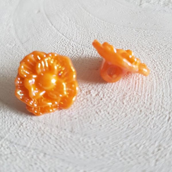Fancy buttons, children, babies Flower pattern N&deg;02-05 Orange