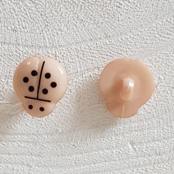 Fancy buttons, children, babies Ladybird pattern N&deg;01-02 Beige