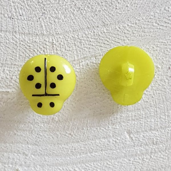 Fancy buttons, children, babies Ladybird pattern N&deg;01-05 Light green