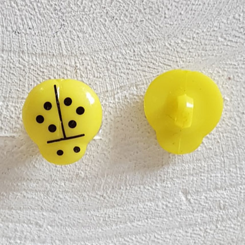 Fancy buttons, children, babies Ladybird pattern N°01-07 Light yellow