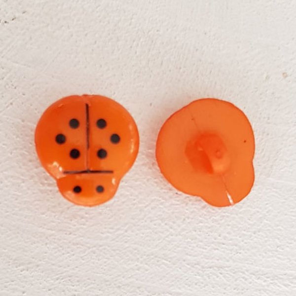 Fancy buttons, children, babies Ladybird pattern N&deg;01-09 Orange