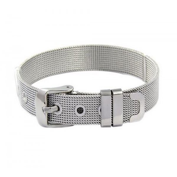 Stainless Steel Bracelet 10 mm Silver