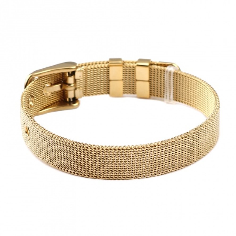 Stainless Steel Bracelet 10 mm Gold